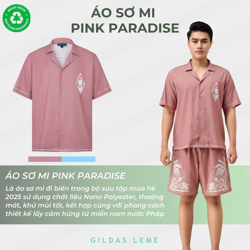 Áo sơ mi đi biển Pink Paradise