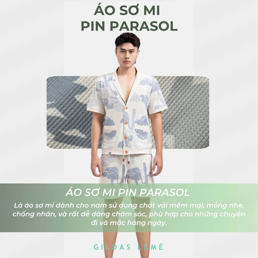 Áo sơ mi đi biển Pin Parasol