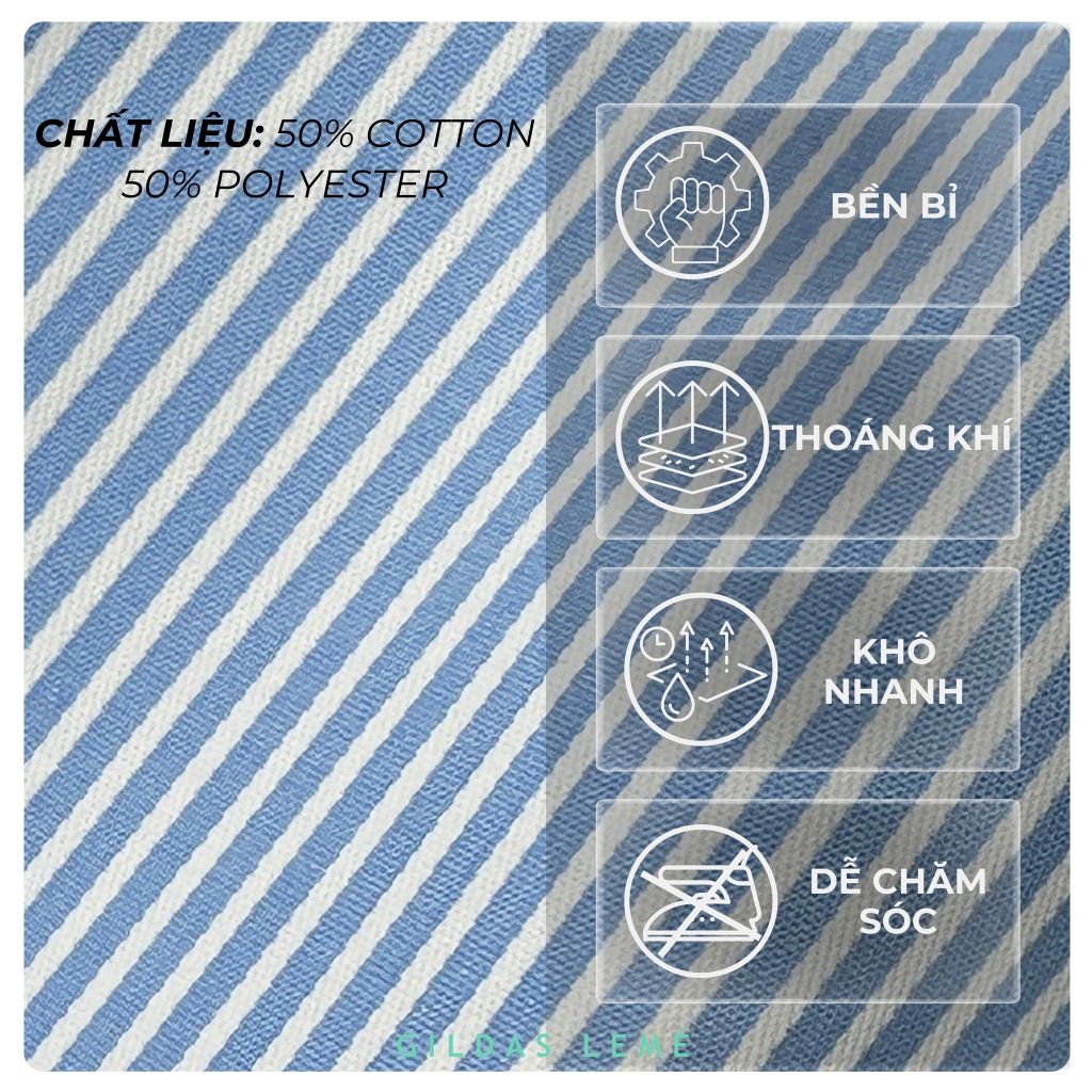 chất vải áo sơ mi kẻ sọc riviera