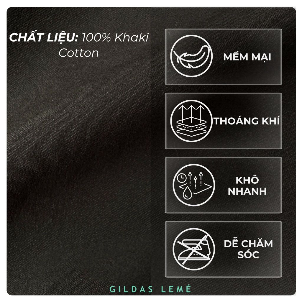 chất vải cotton kaki quần short nam bermuda