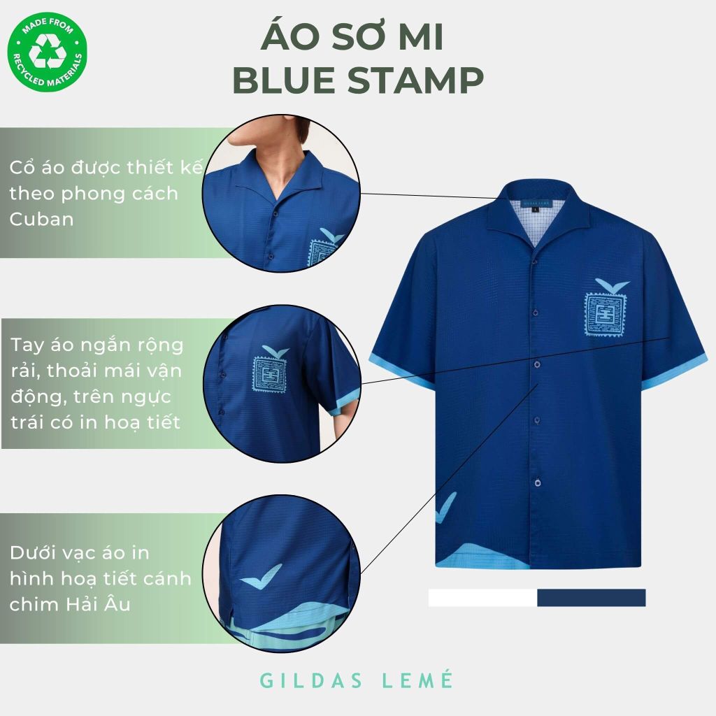 CHI TIẾT ÁO SƠ MI ĐI BIỂN BLUE STAMP
