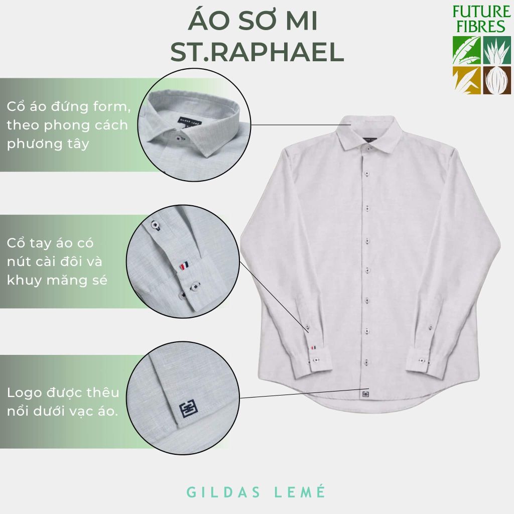 chi tiet áo sơ mi linen st.raphael