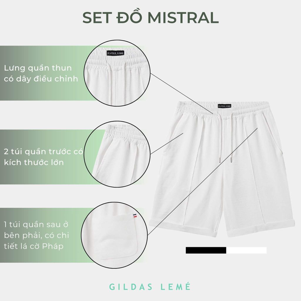 chi tiết quần trong set đồ đi biển mistral