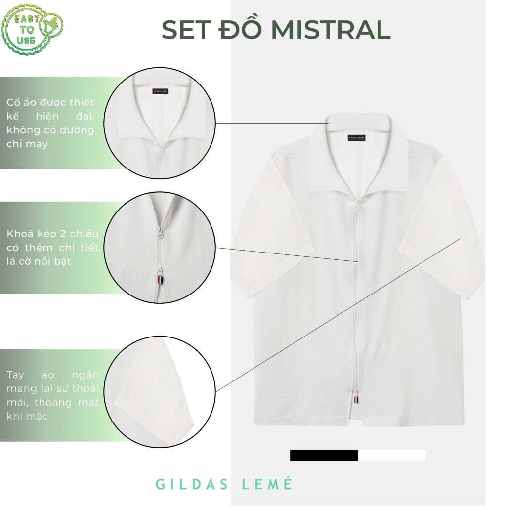 CHI TIẾT ÁO SƠ MI SET ĐỒ MISTRAL