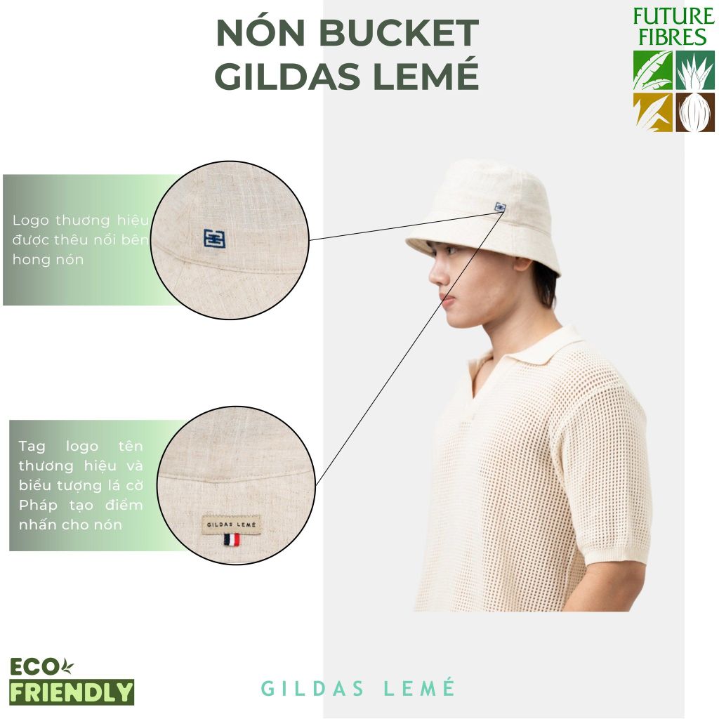 chi tiết nón Bucket gildas lemé