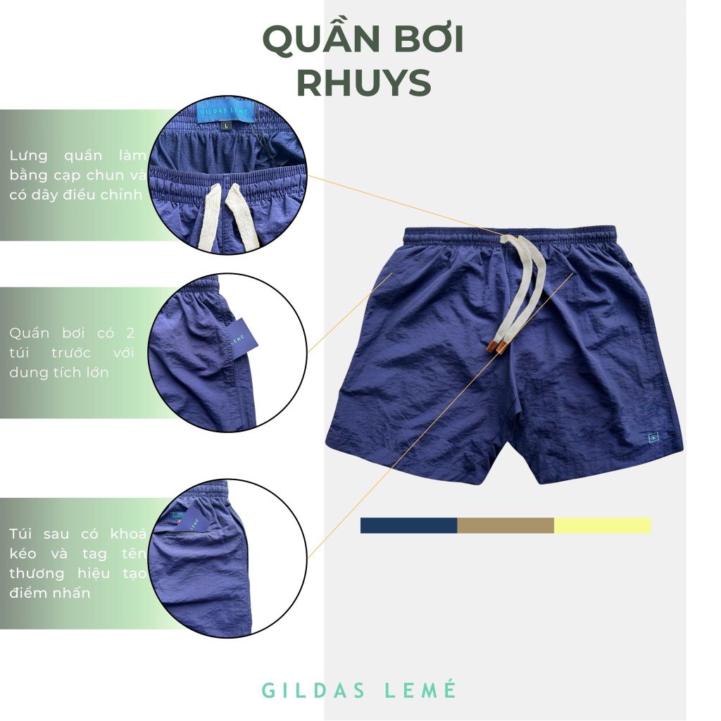 CHI TIẾT QUẦN BƠI RHUYS MÀU BE