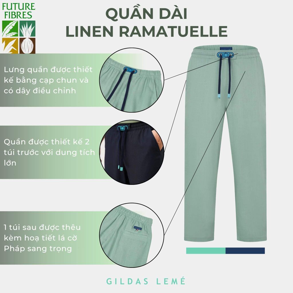 Chi tiết quần dài Linen Ramatuelle