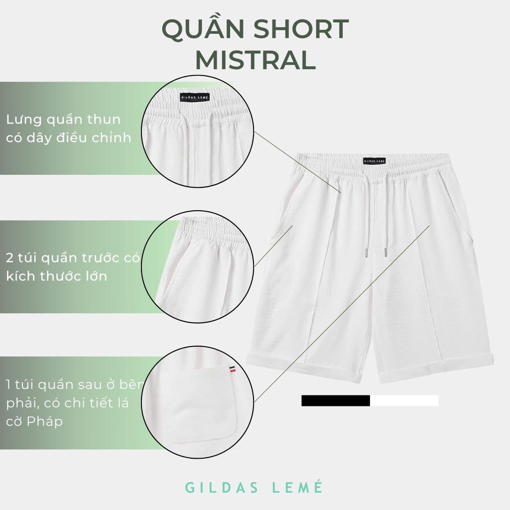 Chi tiết quần short đi biển Mistral
