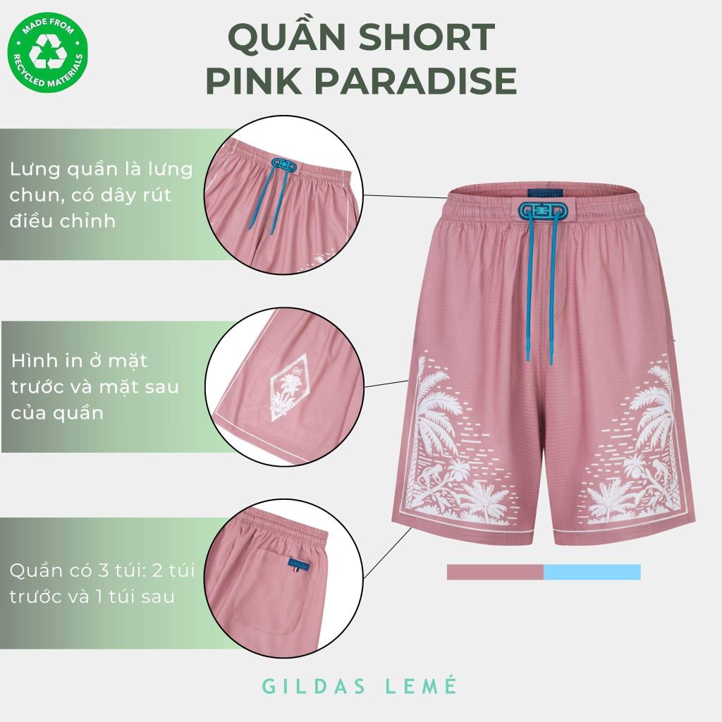 Chi tiết quần short Pink Paradise