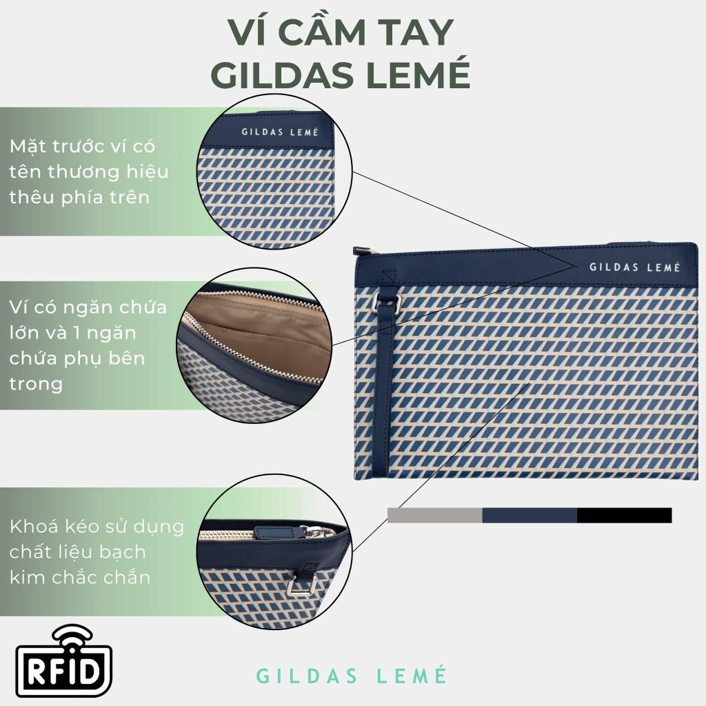 Chi tiết ví cầm tay nam