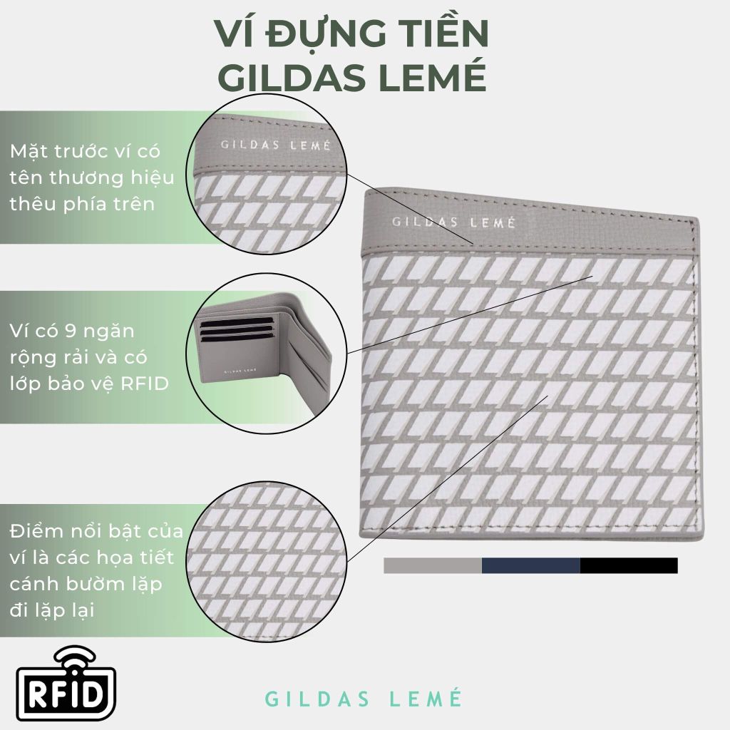 chi tiết ví gập đôi đựng tiền