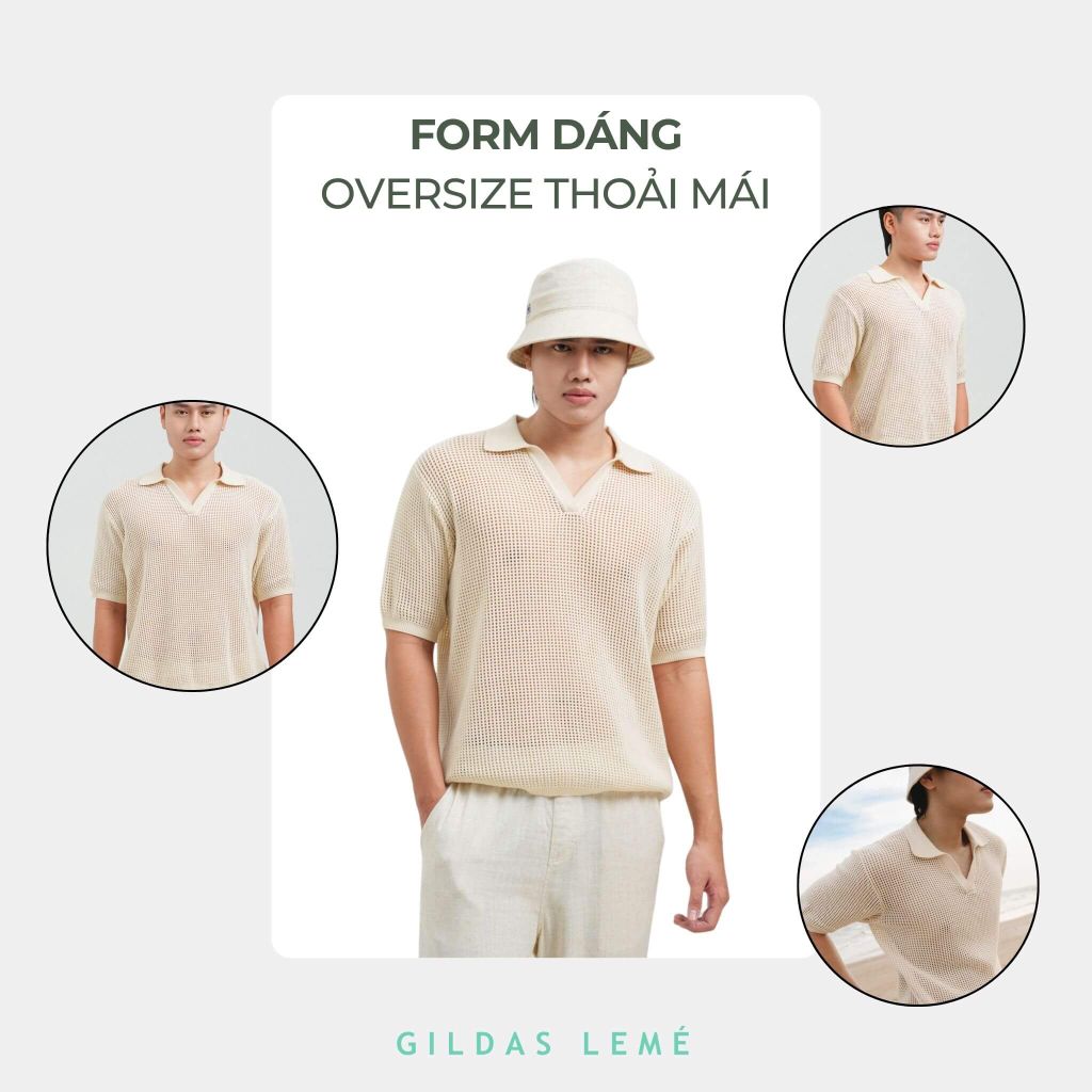 Form dáng áo polo nam Coast dệt kim