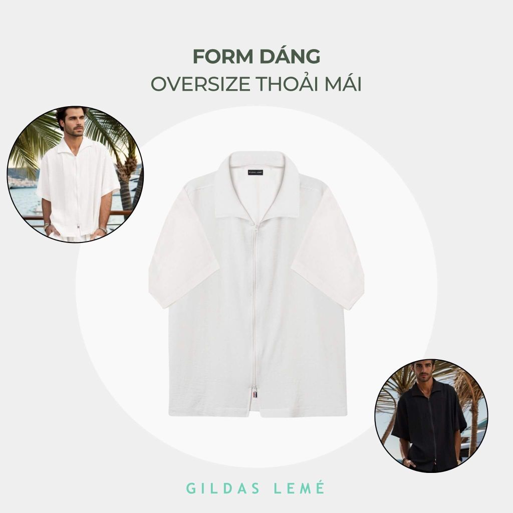 Form dáng áo sơ mi đi biển nam Mistral