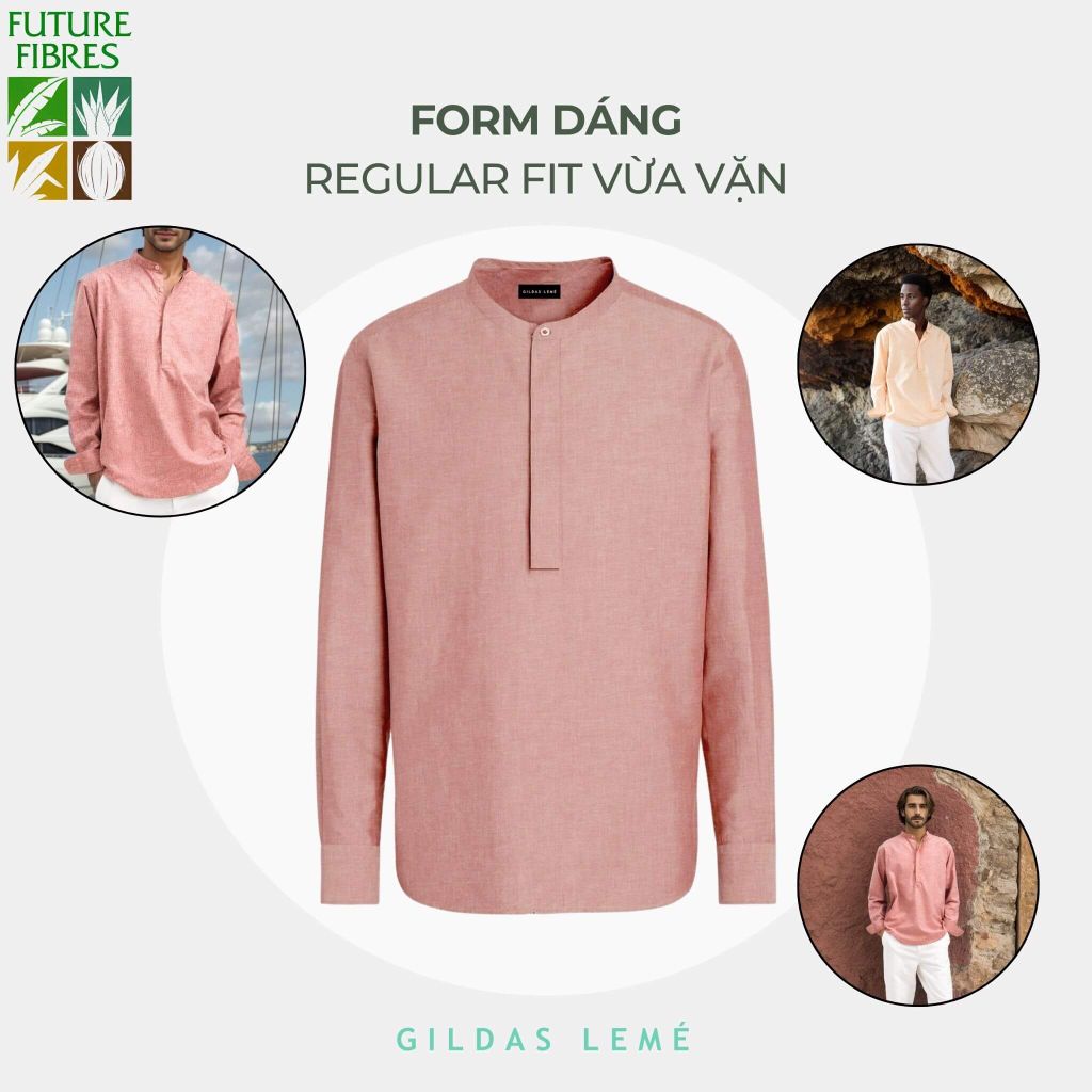 form dáng áo sơ mi tết linen