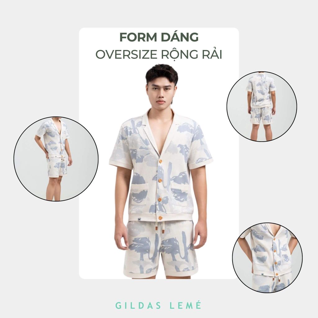 Form dáng áo sơ mi đi biển Pin Parasol
