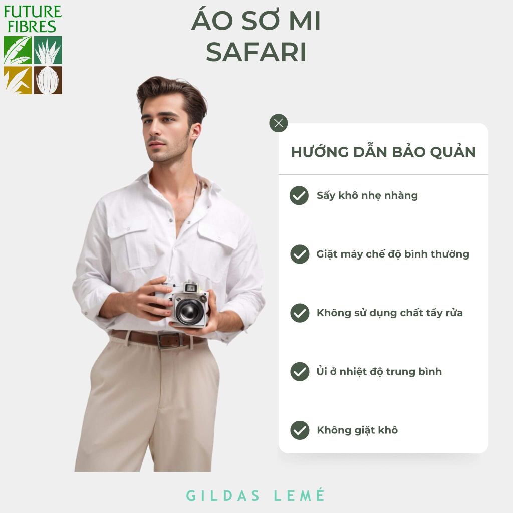 hướng dẫn bảo quản áo sơ mi Linen safari