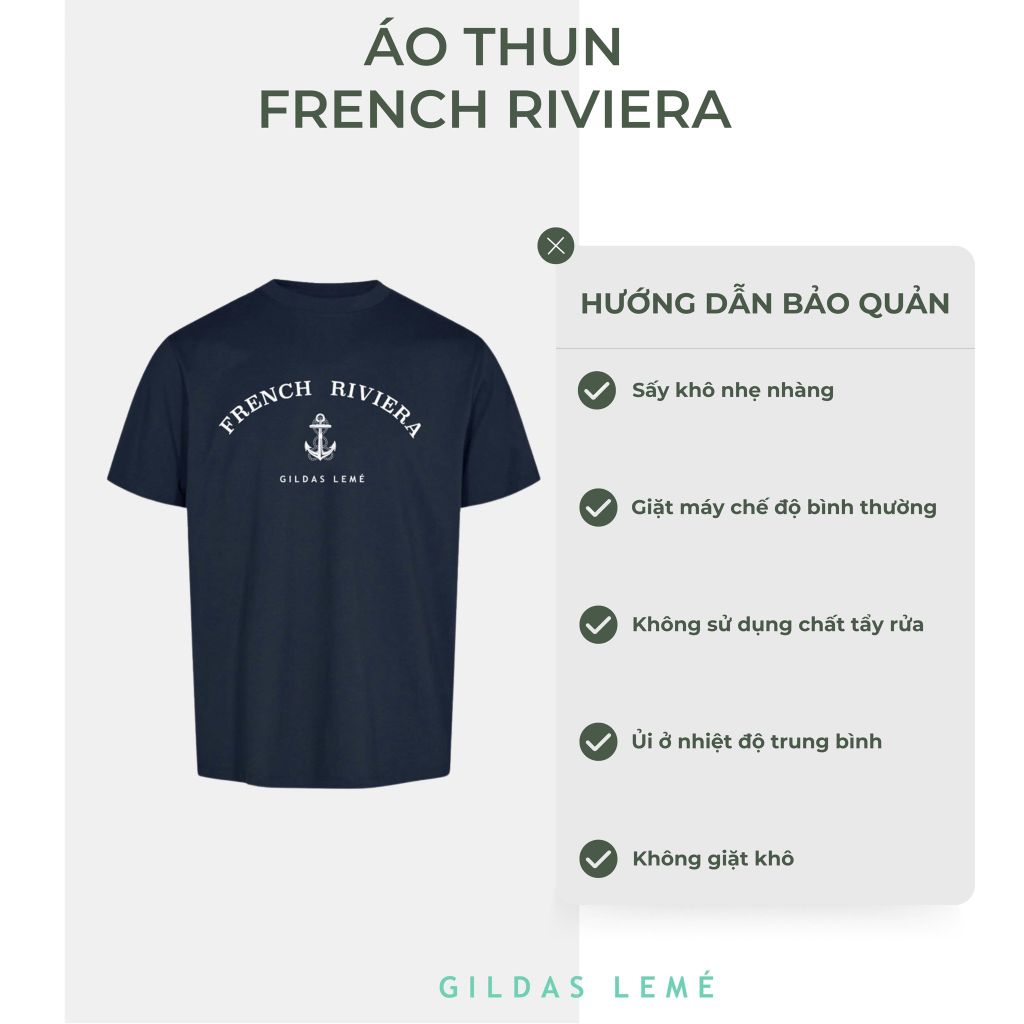 hướng dẫn bảo quản áo thun french riviera
