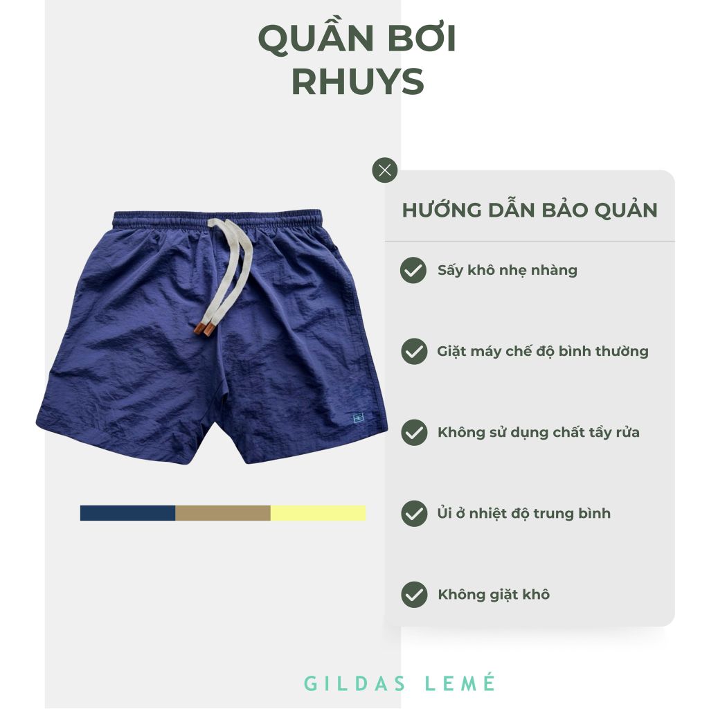HƯỚNG DẪN BẢO QUẢN QUẦN BƠI RHUYS MÀU BE