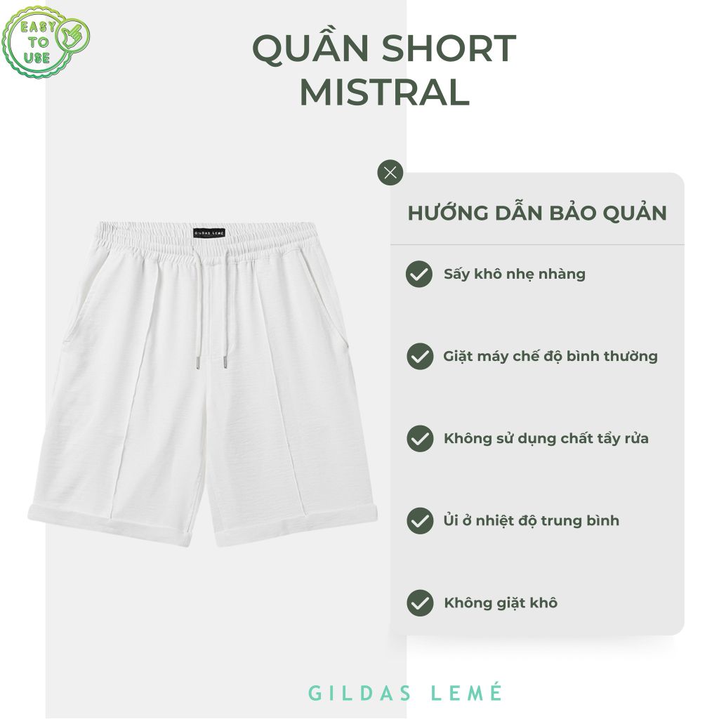 hướng dẫn bảo quản Quần short Mistral