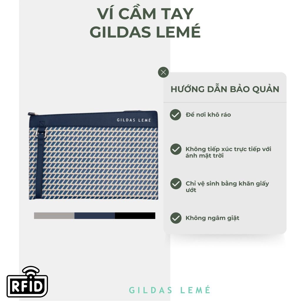 hướng dẫn bảo quản ví cầm tay nam gildas lemé