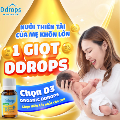 Nuôi thiên tài của mẹ khôn lớn chỉ với một giọt D3 Organic Ddrops