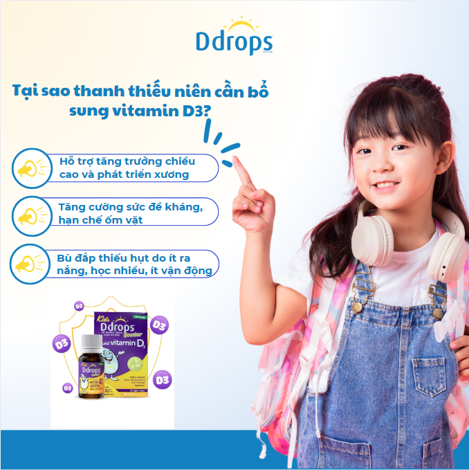 Tại sao thanh thiếu niên cần bổ sung vitamin D3?