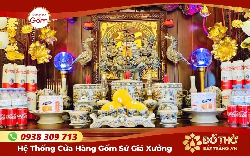Bày trí bộ bát hương bàn thờ đúng cách cho không gian thờ trang trọng
