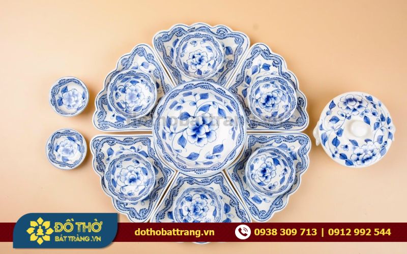 Những bộ bát đĩa cúng gia tiên gốm sứ đẹp xuất sắc