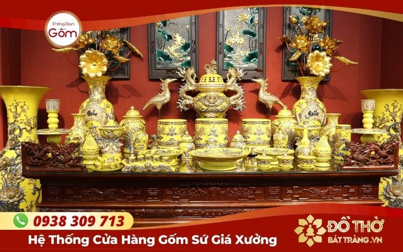 Cửa hàng bán bộ đồ thờ gia tiên bằng sứ TPHCM Quận 1 – Không Gian Gốm