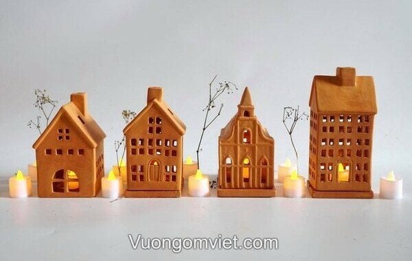 Nơi bán đèn đốt nến gốm đỏ trang trí đẹp, giá rẻ, sản xuất theo yêu cầu