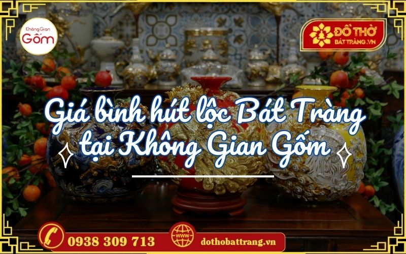 Giá bình hút lộc Bát Tràng tại Không Gian Gốm