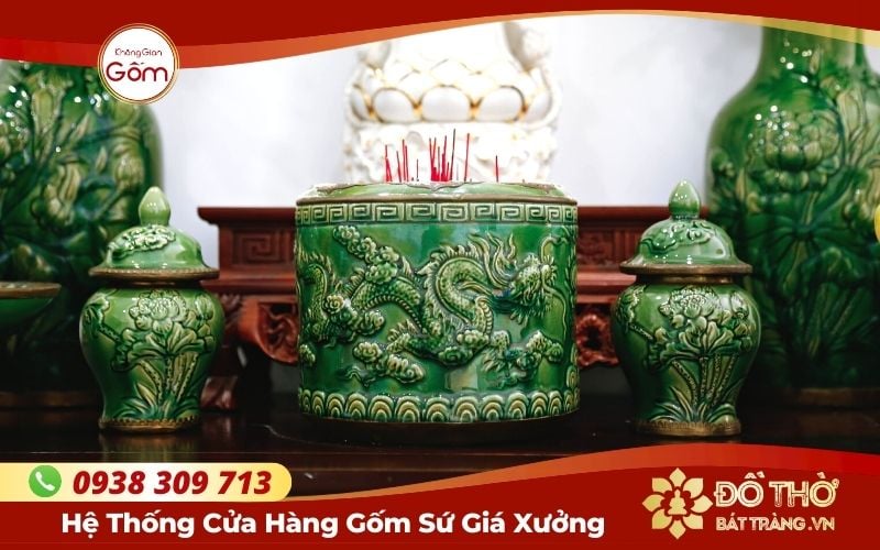 Mua bộ bát hương gốm sứ đẹp cho không gian thờ tâm linh