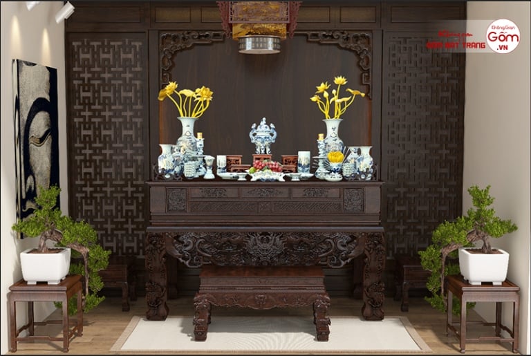 Cách đặt, sắp xếp bàn thờ gia tiên theo phong thủy