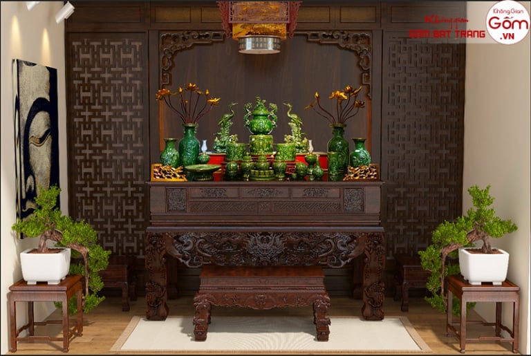 Cách bày trí bàn thờ Bát Tràng hợp phong thủy