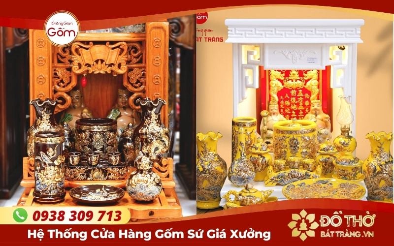 Mẫu bát hương đẹp cho bàn thờ Phật, Gia Tiên, Thần Tài Ông Địa