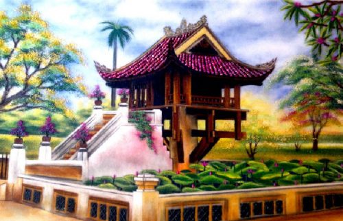 Ý nghĩa lục bình Vẽ Chùa Một Cột trong phong thủy