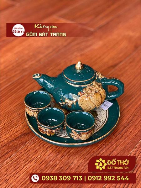 Mua bộ chén thờ men rạn Bát Tràng – Đồ thờ cúng gốm sứ cao cấp Bát Tràng