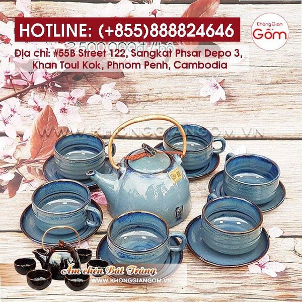 Công ty sản xuất ấm chén bát tràng quảng cáo, khuyến mãi, in logo theo yêu cầu tại campuchia