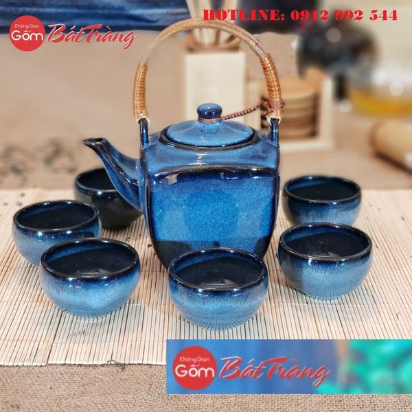 Công ty cung cấp bộ ấm chén bát tràng in logo giá rẻ làm quà tặng