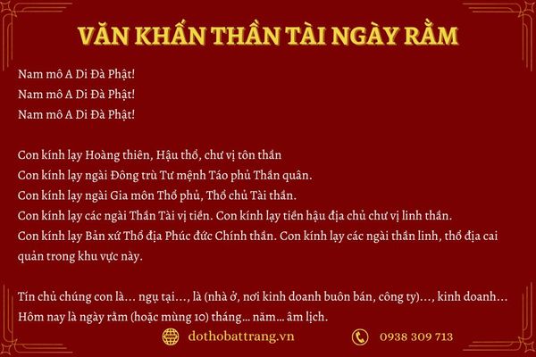 Mẫu văn khấn ngày rằm thông dụng cho các loại bàn thờ