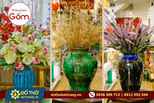 Tổng hợp các mẫu lọ hoa gốm sứ chưng Tết cao cấp, sang trọng