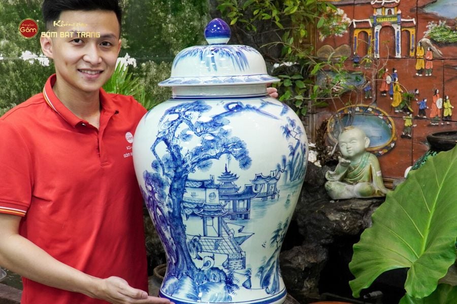 Chóe Men Lam Họa Tiết Chùa Sơn Thủy