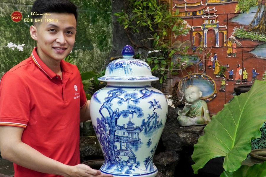 Chóe Men Lam Họa Tiết Chùa Sơn Thủy