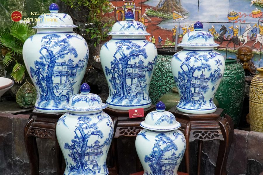 Chóe Men Lam Họa Tiết Chùa Sơn Thủy