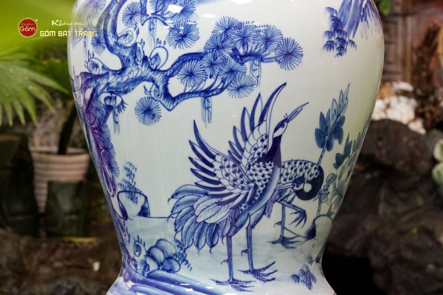 Chóe Men Lam Họa Tiết Tùng Hạc