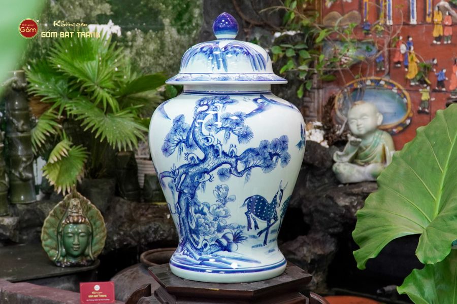 Chóe Men Lam Họa Tiết Tùng Lộc