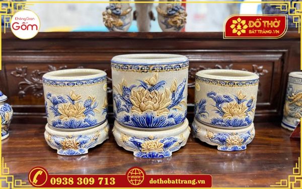 Mua bộ đồ thờ Bát Tràng men rạn nổi ở TP. HCM