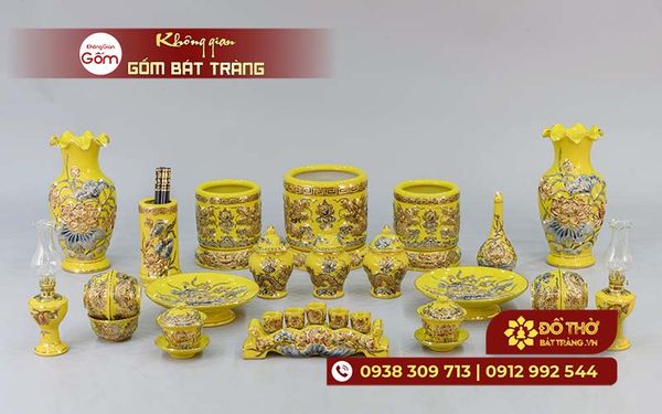 Bảng giá bộ đồ thờ gốm sứ Bát Tràng cao cấp, chính gốc tại TPHCM