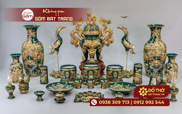 Bảng giá bộ đồ thờ gốm sứ Bát Tràng cao cấp, chính gốc tại TPHCM