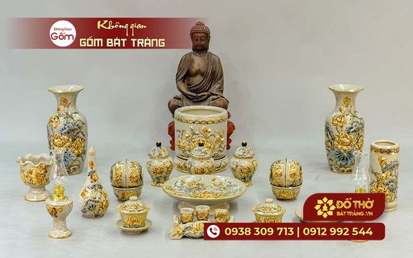 Cửa hàng bán bộ đồ thờ gia tiên bằng sứ TPHCM Quận 1 – Không Gian Gốm